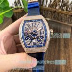Swiss Copy Franck Muller Vanguard Classic Blue & Rose Gold Diamond Watch